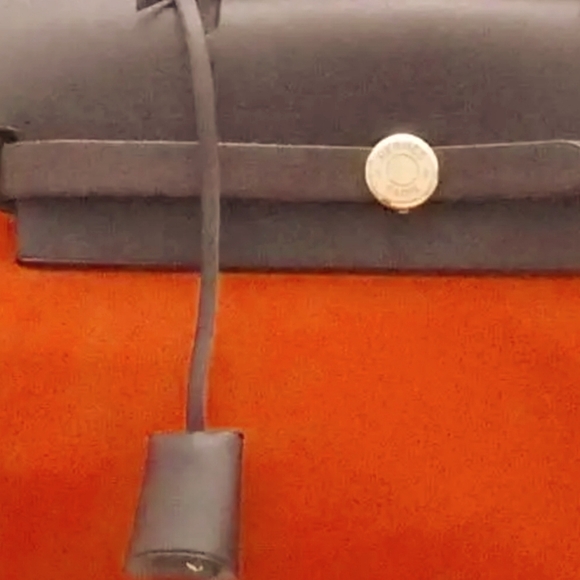 Auth HERMES Her Bag Ado PM 2-Wy Backpack Orange/Red/Dark Brown Canvas - Picture 5 of 16